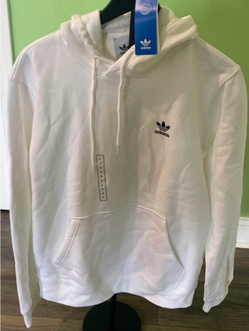 Adidas Essentials White Trefoil Hoodie - Men's Pullover Sweatshirt